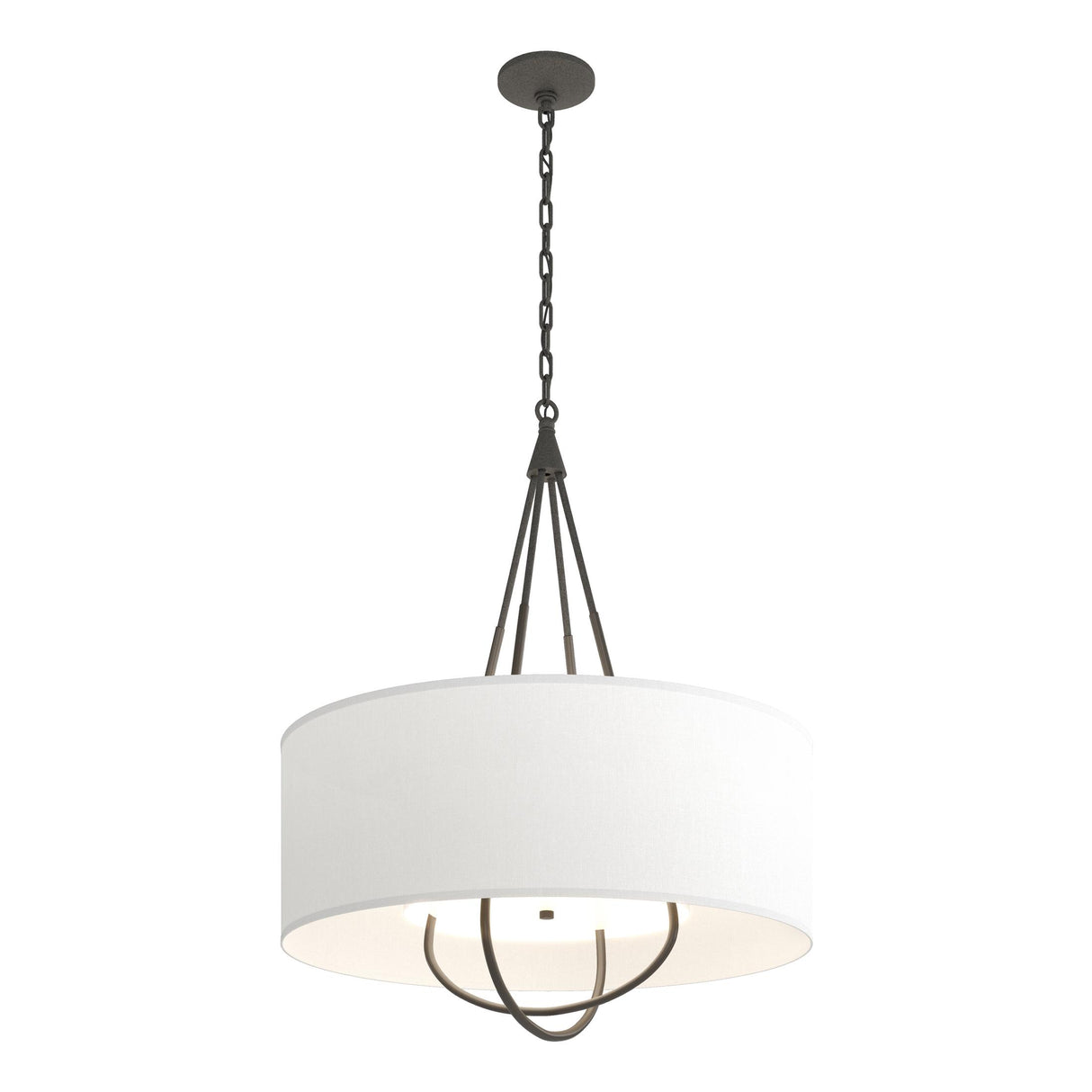 Hubbardton Forge 2019 Natural Iron Dark Smoke Natural Anna Shade (SF) Loop Pendant