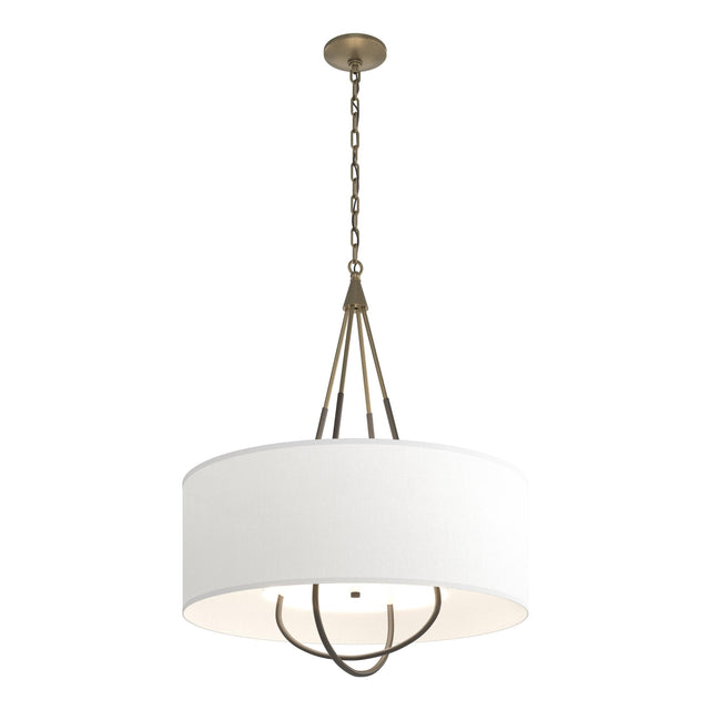 Hubbardton Forge 2019 Soft Gold Dark Smoke Natural Anna Shade (SF) Loop Pendant
