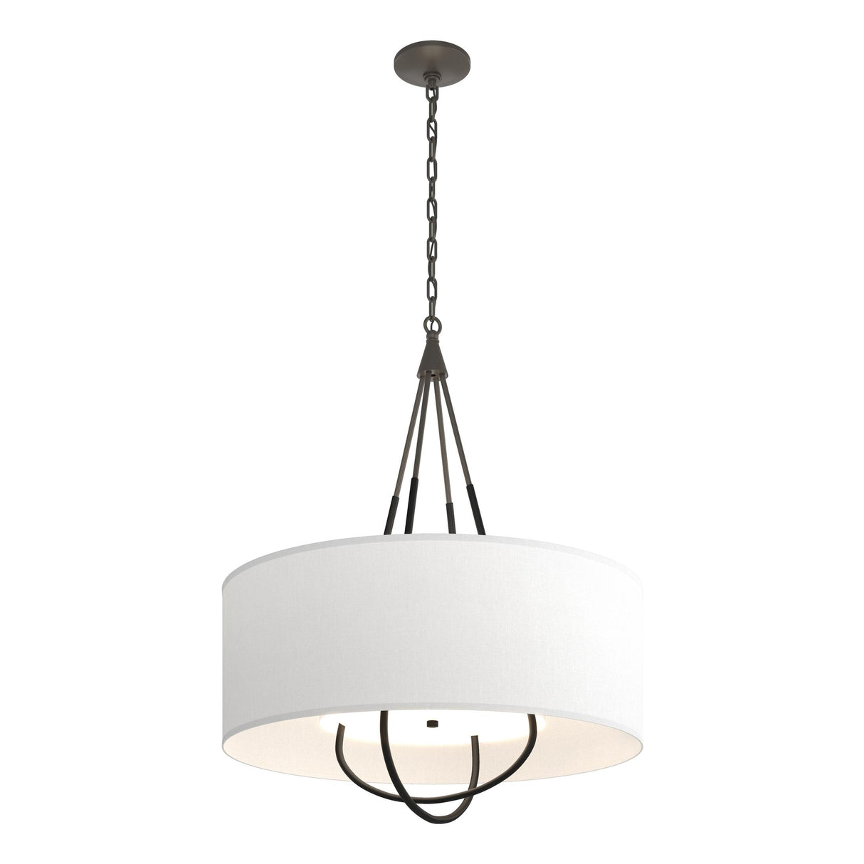Hubbardton Forge 2019 Dark Smoke Black Natural Anna Shade (SF) Loop Pendant
