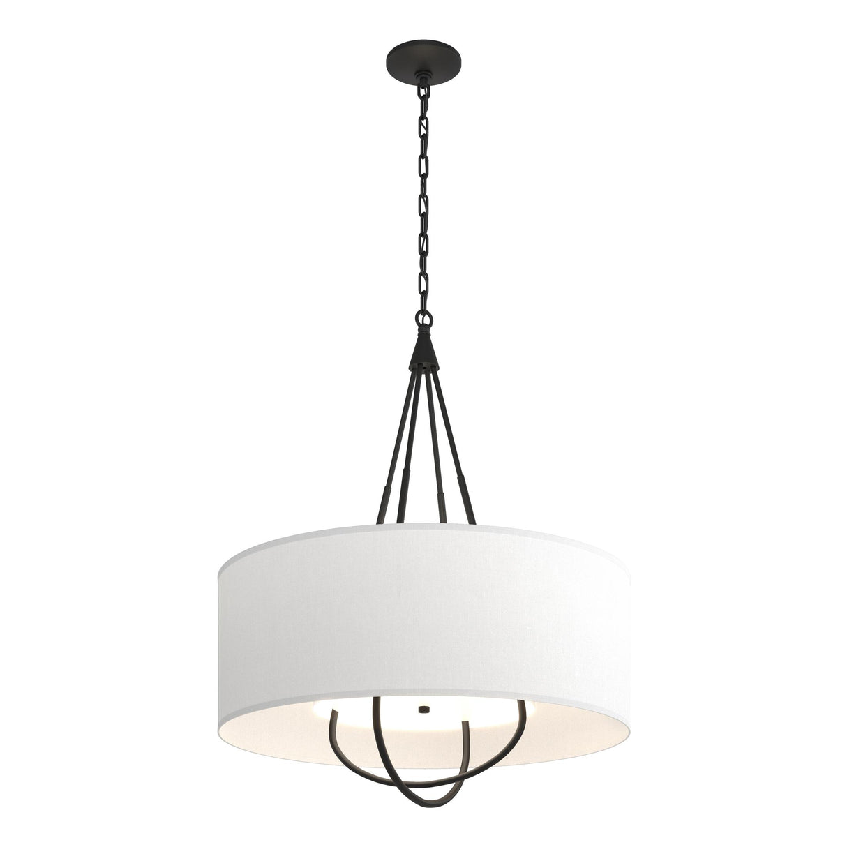 Hubbardton Forge 2019 Black Black Natural Anna Shade (SF) Loop Pendant
