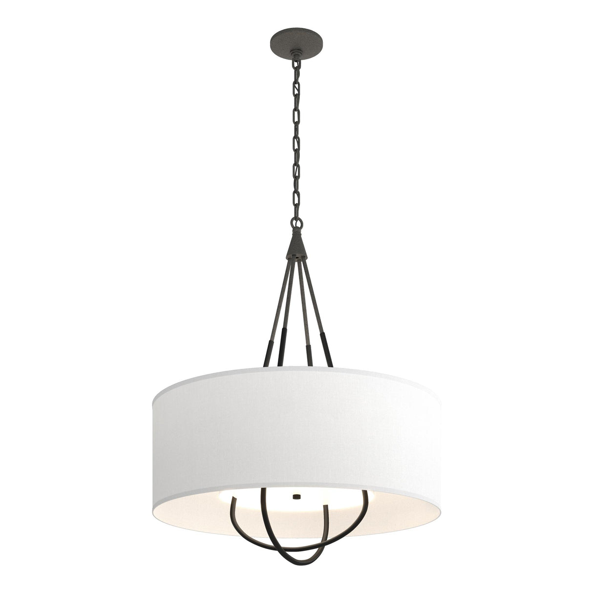 Hubbardton Forge 2019 Natural Iron Black Natural Anna Shade (SF) Loop Pendant