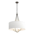 Hubbardton Forge 2019 Dark Smoke Soft Gold Natural Anna Shade (SF) Loop Pendant
