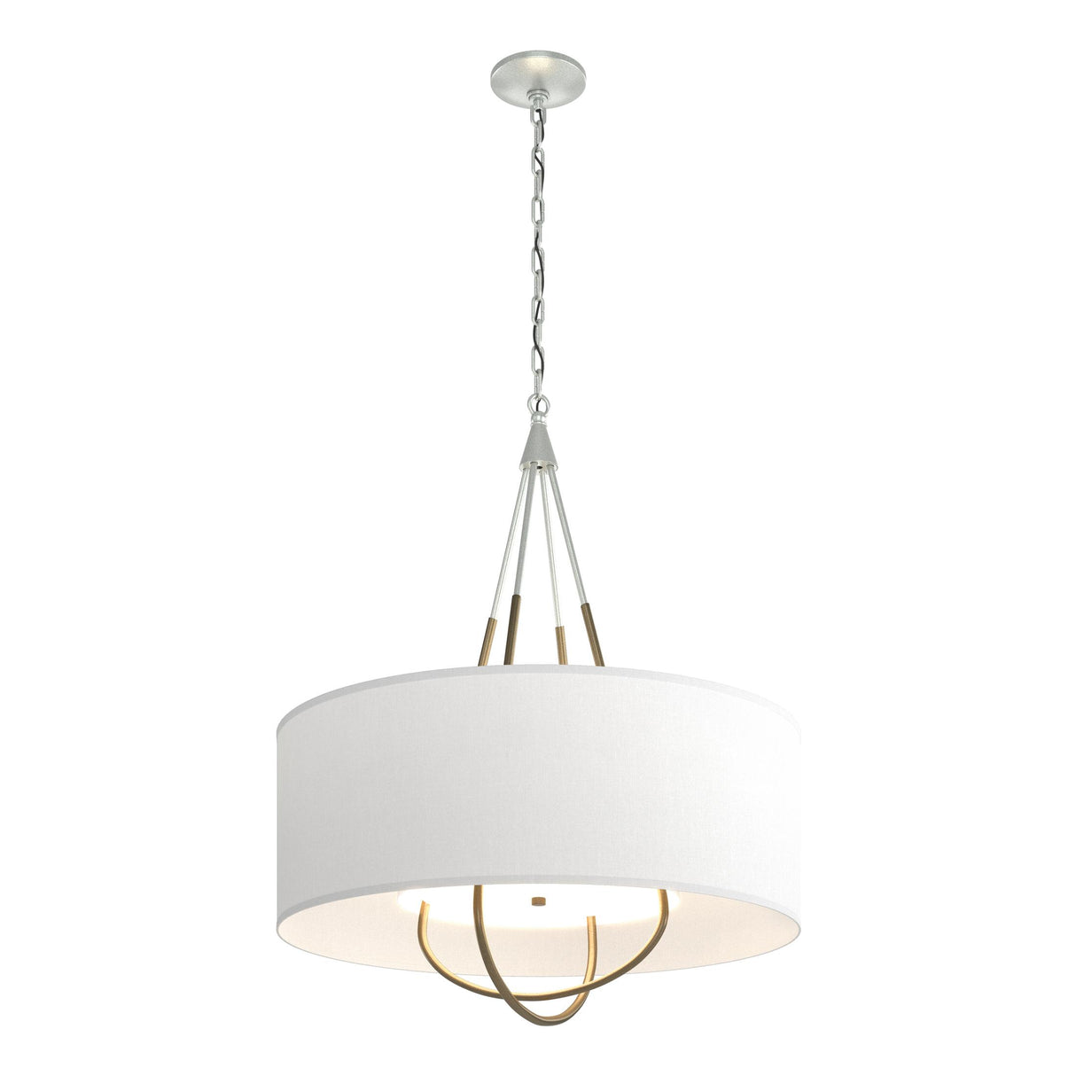 Hubbardton Forge 2019 Vintage Platinum Soft Gold Natural Anna Shade (SF) Loop Pendant