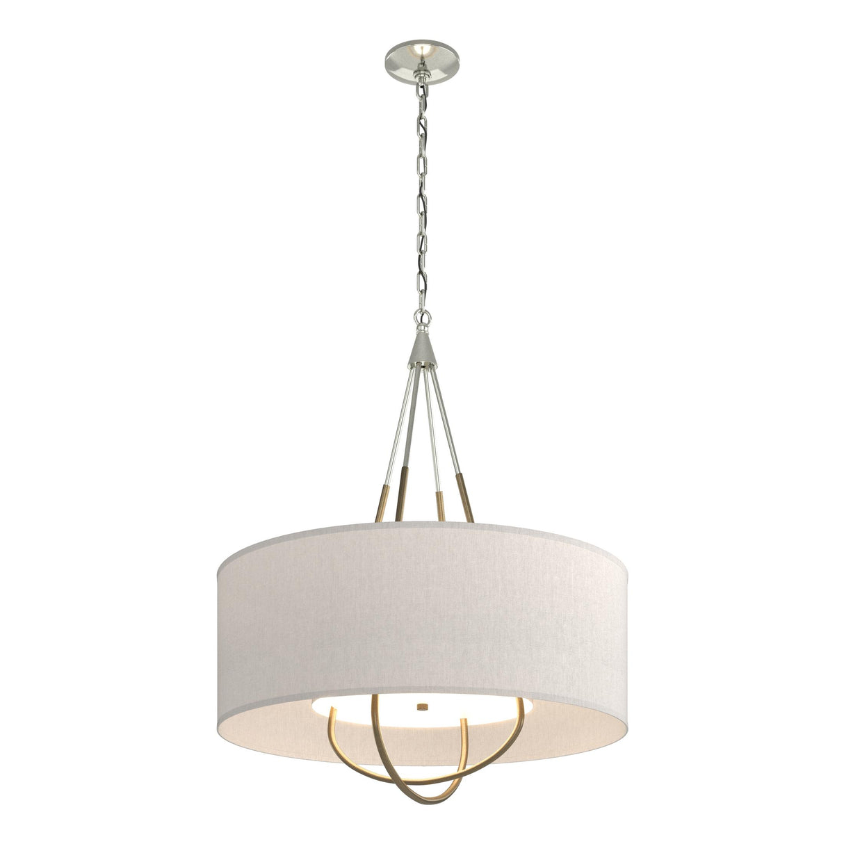 Hubbardton Forge 2019 Sterling Soft Gold Flax Shade (SE) Loop Pendant
