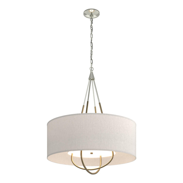 Hubbardton Forge 2019 Sterling Soft Gold Flax Shade (SE) Loop Pendant