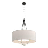 Hubbardton Forge 2019 Black Sterling Flax Shade (SE) Loop Pendant