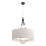 Hubbardton Forge 2019 Natural Iron Sterling Flax Shade (SE) Loop Pendant