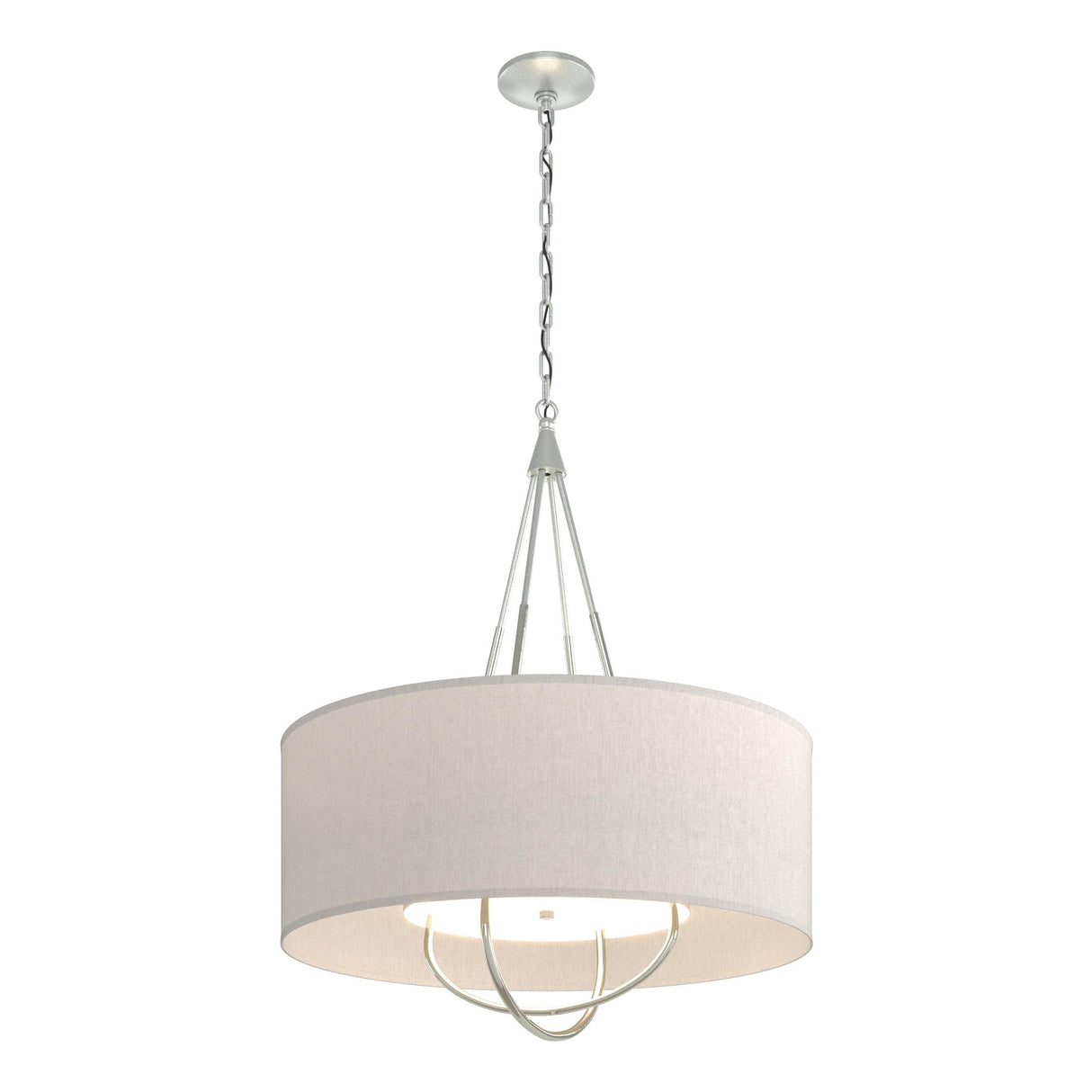 Hubbardton Forge 2019 Vintage Platinum Sterling Flax Shade (SE) Loop Pendant