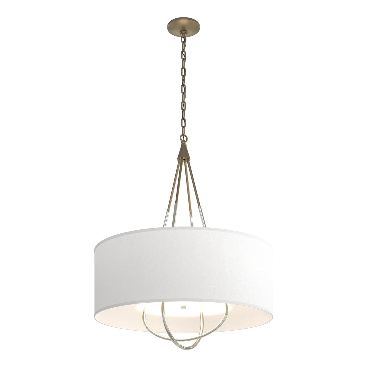 Hubbardton Forge 2019 Soft Gold Sterling Natural Anna Shade (SF) Loop Pendant