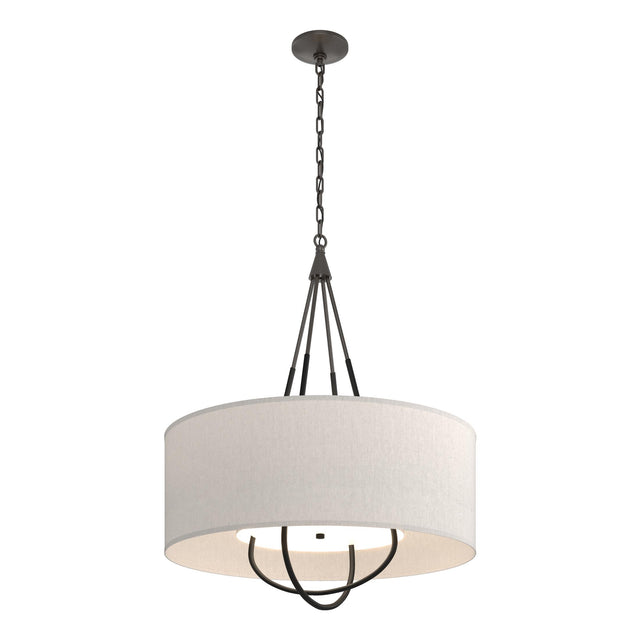 Hubbardton Forge 2019 Oil Rubbed Bronze Black Flax Shade (SE) Loop Pendant