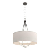 Hubbardton Forge 2019 Oil Rubbed Bronze Sterling Flax Shade (SE) Loop Pendant