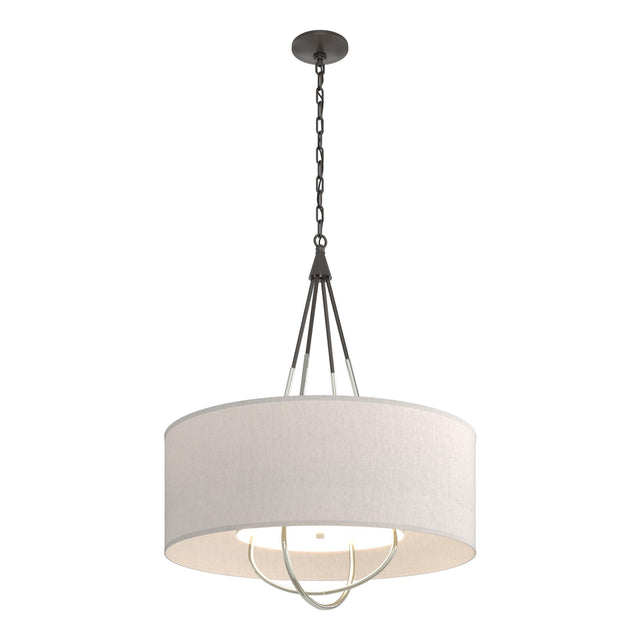 Hubbardton Forge 2019 Oil Rubbed Bronze Sterling Flax Shade (SE) Loop Pendant