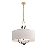 Hubbardton Forge 2019 Modern Brass Black Flax Shade (SE) Loop Pendant