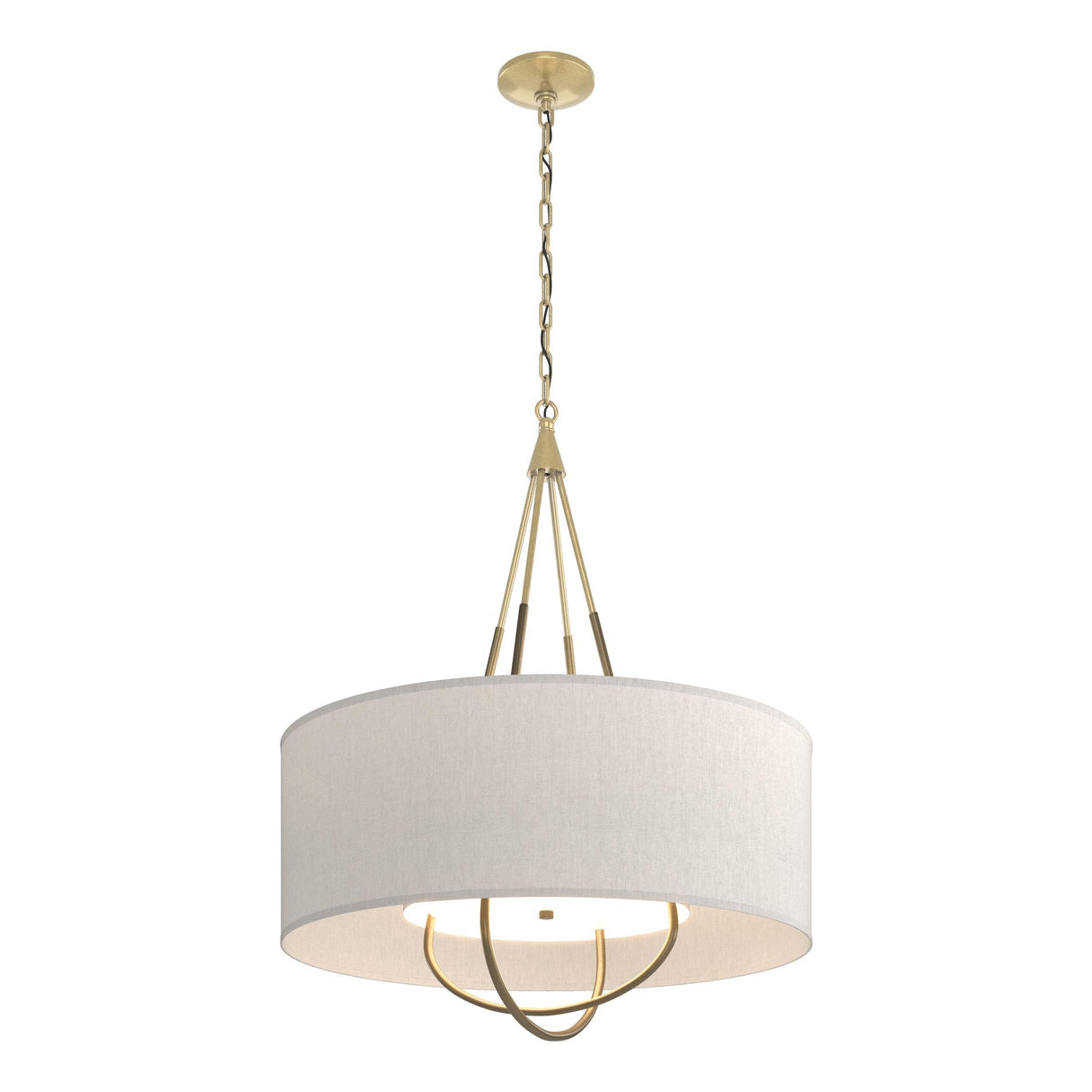 Hubbardton Forge 2019 Modern Brass Soft Gold Flax Shade (SE) Loop Pendant