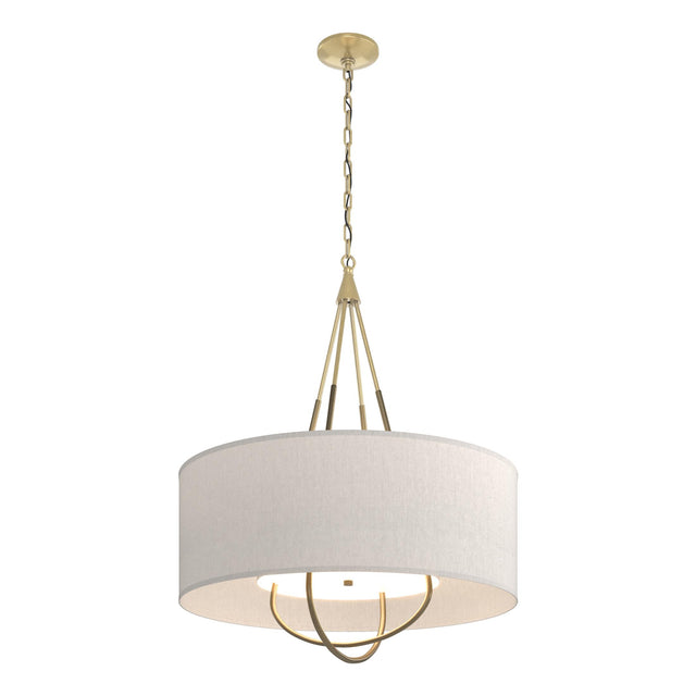 Hubbardton Forge 2019 Modern Brass Soft Gold Flax Shade (SE) Loop Pendant