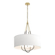 Hubbardton Forge 2019 Modern Brass Dark Smoke Natural Anna Shade (SF) Loop Pendant