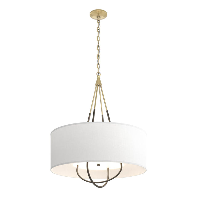 Hubbardton Forge 2019 Modern Brass Dark Smoke Natural Anna Shade (SF) Loop Pendant