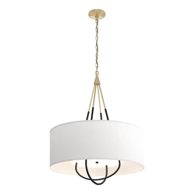 Hubbardton Forge 2019 Modern Brass Black Natural Anna Shade (SF) Loop Pendant