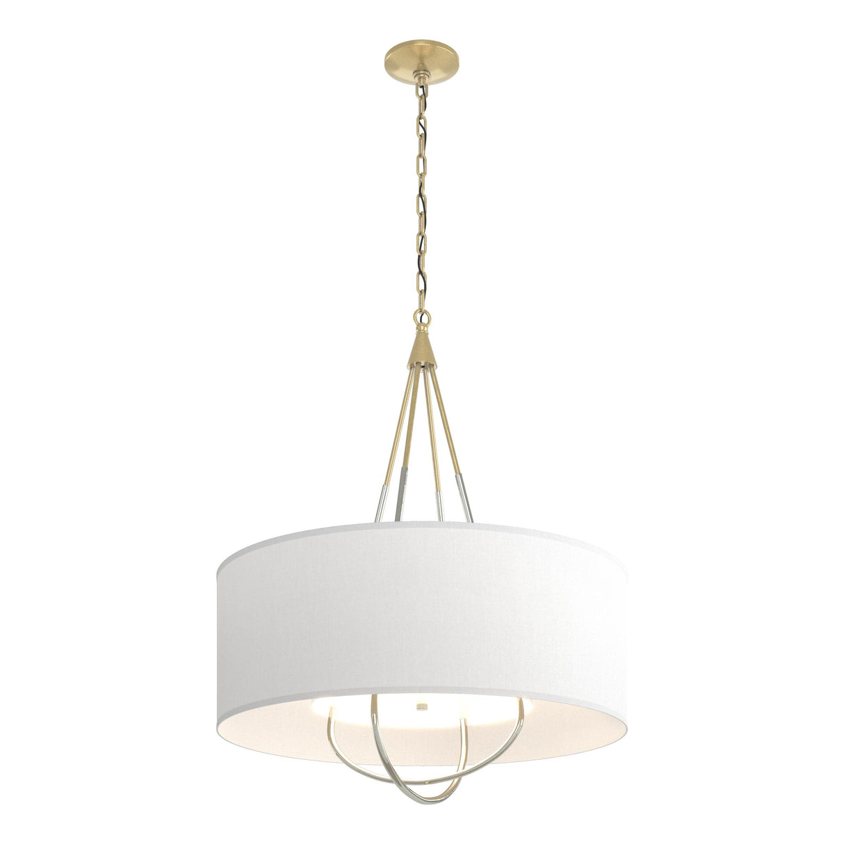 Hubbardton Forge 2019 Modern Brass Sterling Natural Anna Shade (SF) Loop Pendant