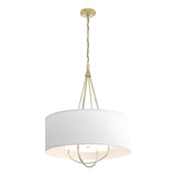 Hubbardton Forge 2019 Modern Brass Sterling Natural Anna Shade (SF) Loop Pendant