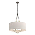 Hubbardton Forge 2019 Dark Smoke Modern Brass Flax Shade (SE) Loop Pendant