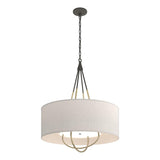 Hubbardton Forge 2019 Natural Iron Modern Brass Flax Shade (SE) Loop Pendant