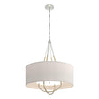 Hubbardton Forge 2019 Vintage Platinum Modern Brass Flax Shade (SE) Loop Pendant