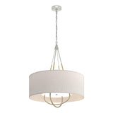Hubbardton Forge 2019 Vintage Platinum Modern Brass Flax Shade (SE) Loop Pendant