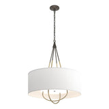 Hubbardton Forge 2019 Dark Smoke Modern Brass Natural Anna Shade (SF) Loop Pendant