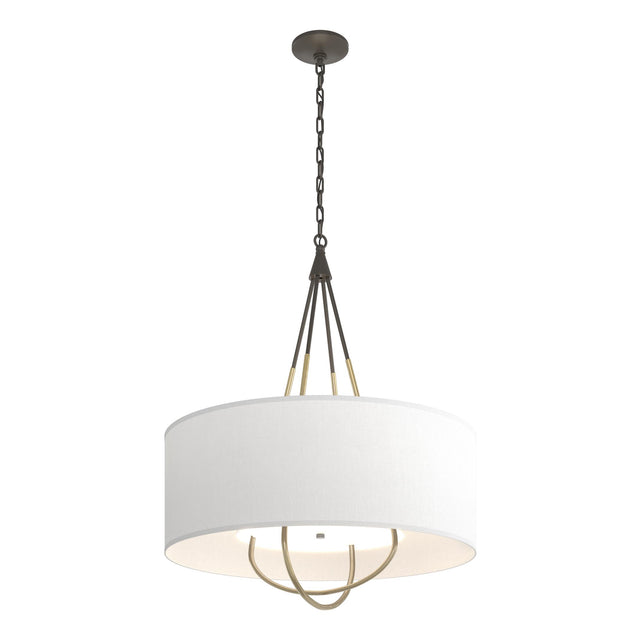 Hubbardton Forge 2019 Dark Smoke Modern Brass Natural Anna Shade (SF) Loop Pendant