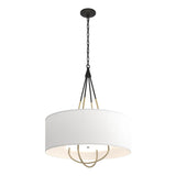 Hubbardton Forge 2019 Black Modern Brass Natural Anna Shade (SF) Loop Pendant