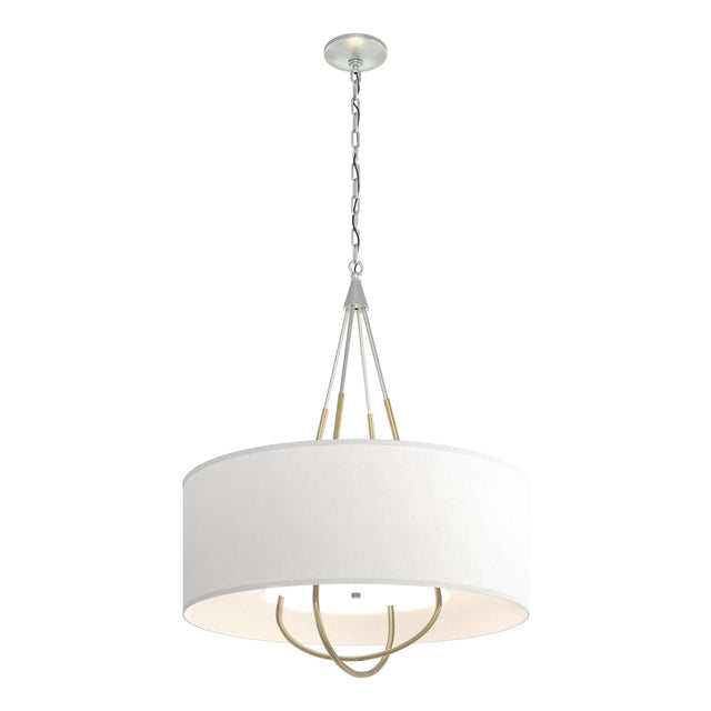 Hubbardton Forge 2019 Vintage Platinum Modern Brass Natural Anna Shade (SF) Loop Pendant