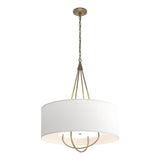 Hubbardton Forge 2019 Soft Gold Modern Brass Natural Anna Shade (SF) Loop Pendant