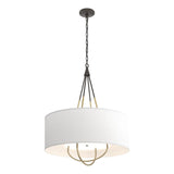 Hubbardton Forge 2019 Oil Rubbed Bronze Modern Brass Natural Anna Shade (SF) Loop Pendant