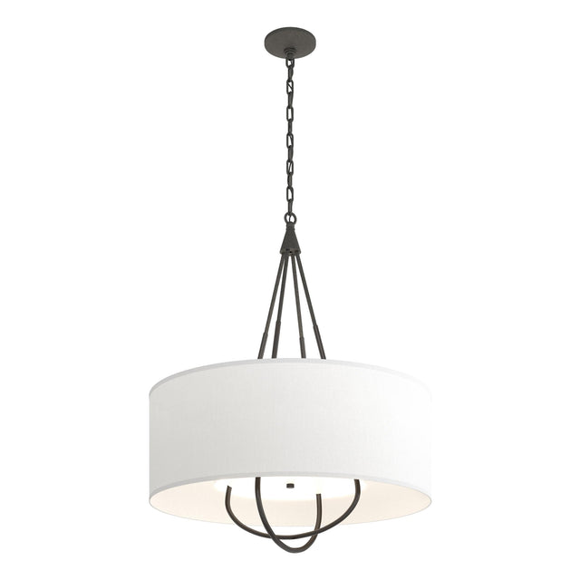 Hubbardton Forge 2019 Natural Iron Oil Rubbed Bronze Natural Anna Shade (SF) Loop Pendant