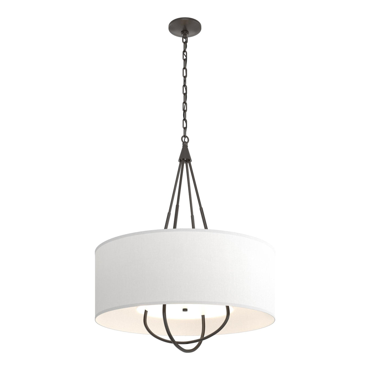 Hubbardton Forge 2019 Oil Rubbed Bronze Oil Rubbed Bronze Natural Anna Shade (SF) Loop Pendant