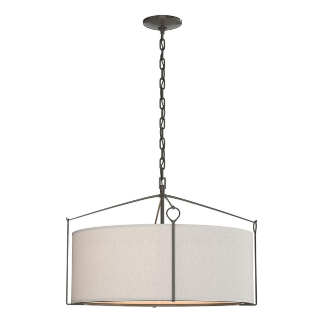 Hubbardton Forge 2019 Dark Smoke Flax Shade (SE) Bow Pendant