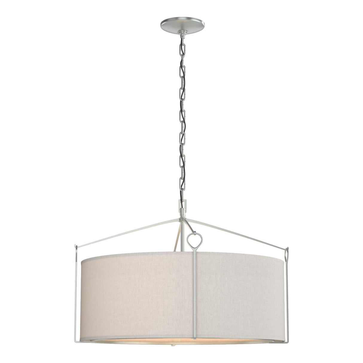 Hubbardton Forge 2019 Vintage Platinum Flax Shade (SE) Bow Pendant