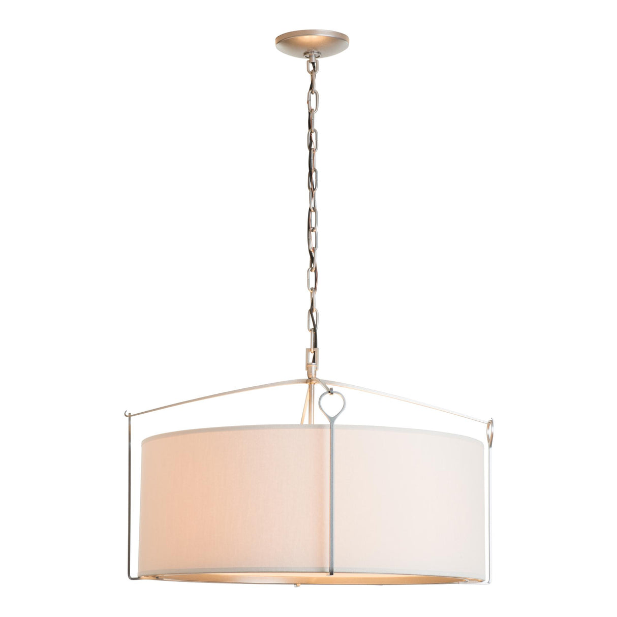 Hubbardton Forge 2019 Vintage Platinum Flax Shade (SE) Bow Pendant