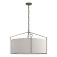 Hubbardton Forge 2019 Bronze Flax Shade (SE) Bow Large Pendant