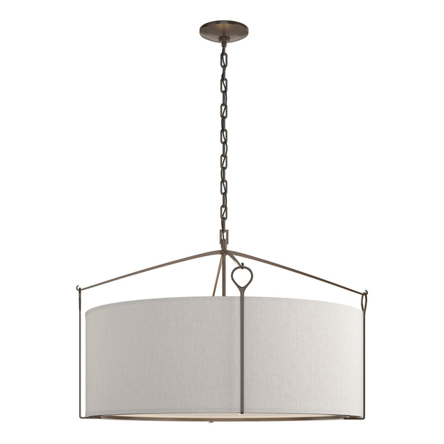 Hubbardton Forge 2019 Bronze Flax Shade (SE) Bow Large Pendant