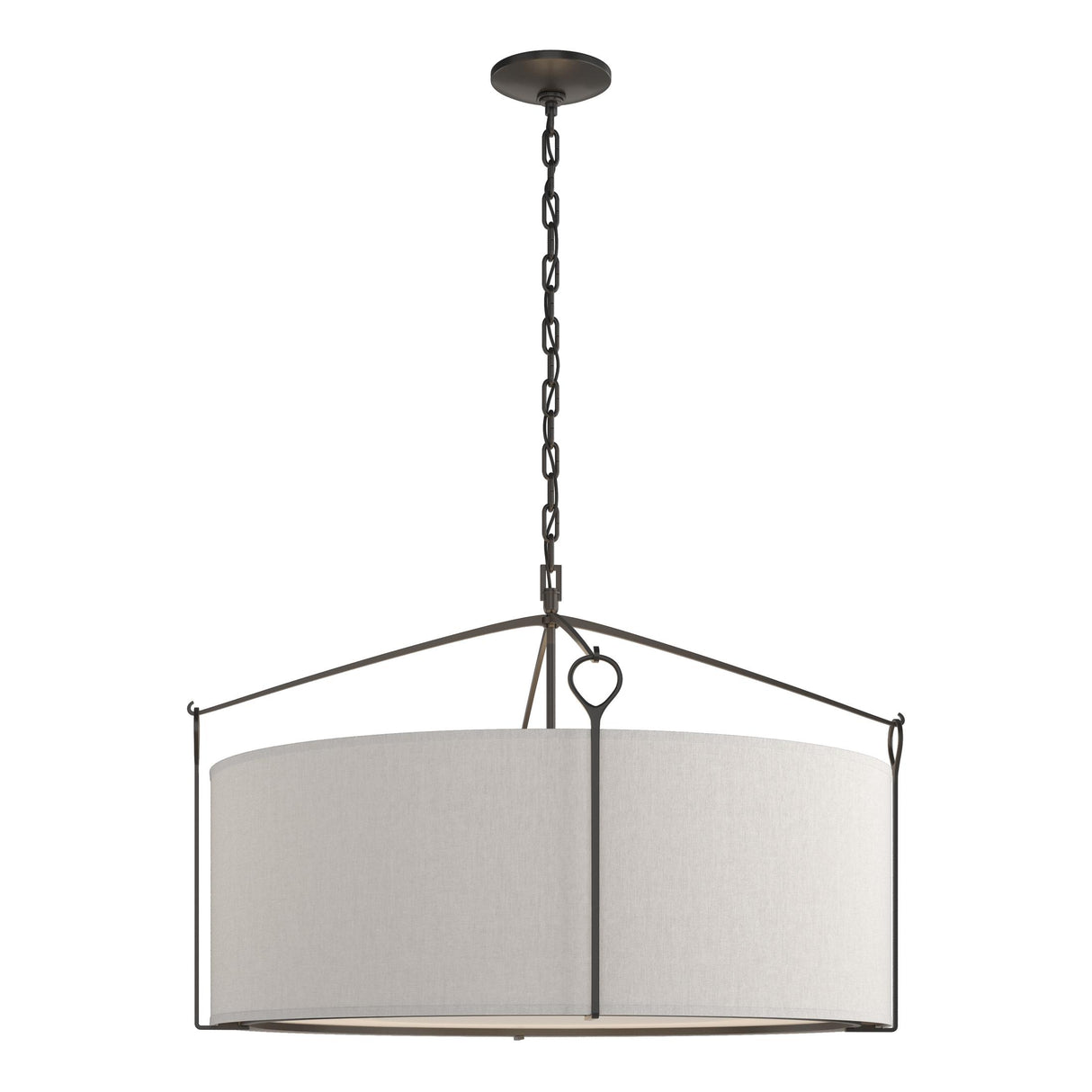 Hubbardton Forge 2019 Black Flax Shade (SE) Bow Large Pendant