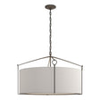 Hubbardton Forge 2019 Natural Iron Flax Shade (SE) Bow Large Pendant