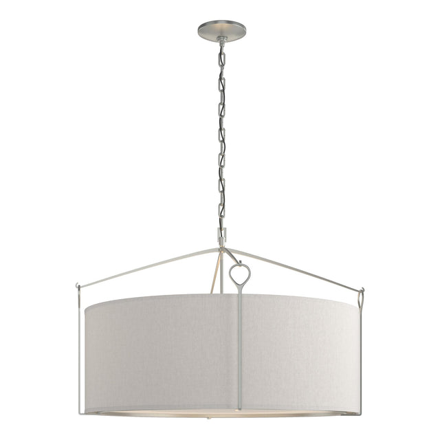 Hubbardton Forge 2019 Vintage Platinum Flax Shade (SE) Bow Large Pendant