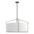 Hubbardton Forge 2019 Dark Smoke Natural Anna Shade (SF) Bow Large Pendant