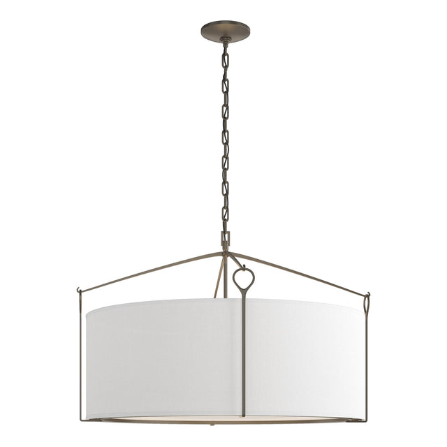 Hubbardton Forge 2019 Dark Smoke Natural Anna Shade (SF) Bow Large Pendant