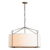 Hubbardton Forge 2019 Dark Smoke Natural Anna Shade (SF) Bow Large Pendant
