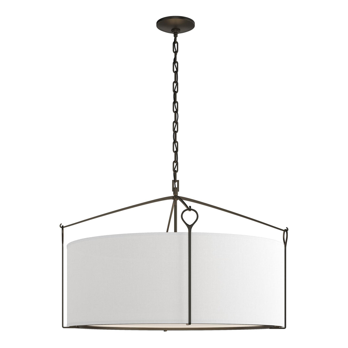Hubbardton Forge 2019 Black Natural Anna Shade (SF) Bow Large Pendant