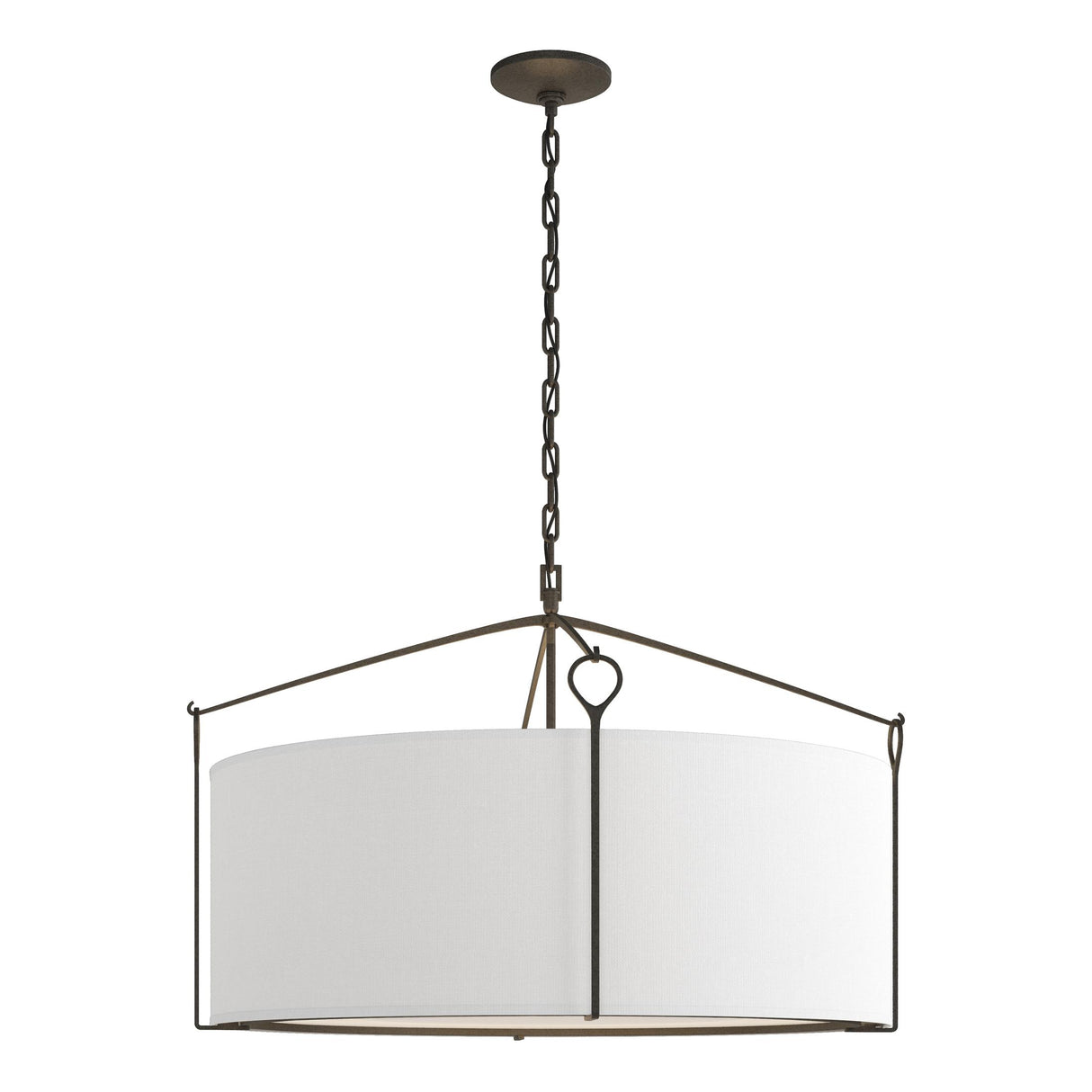 Hubbardton Forge 2019 Natural Iron Natural Anna Shade (SF) Bow Large Pendant