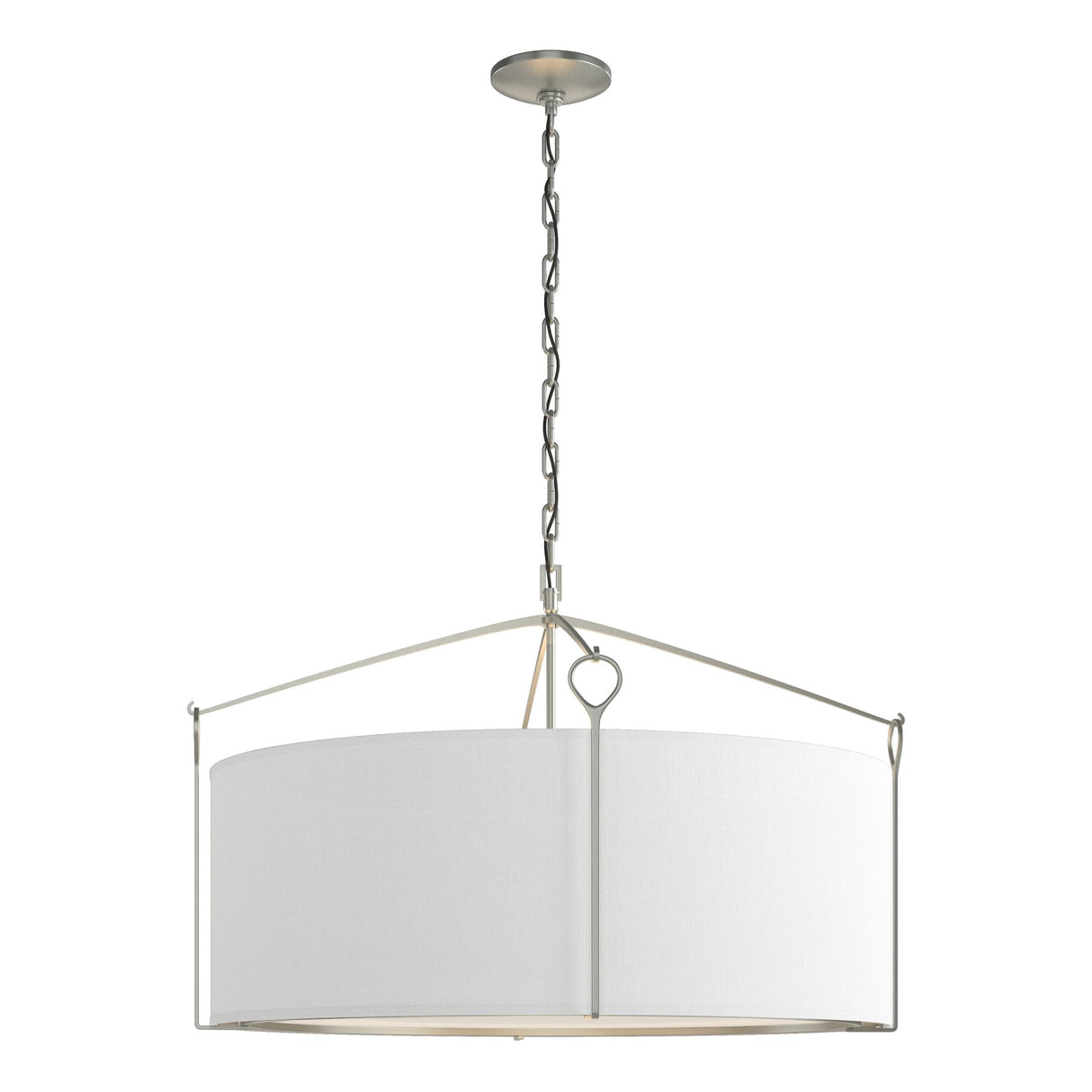 Hubbardton Forge 2019 Vintage Platinum Natural Anna Shade (SF) Bow Large Pendant
